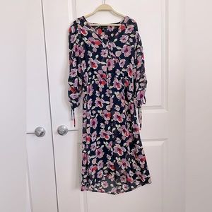 Collection by Bobeau Sheer 3/4 sleeve dress with slip